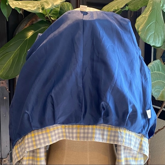 Anthropologie Idra Gingham Check Ruffled Lapel Zip Jacket. Bomber cut - Picture 12 of 13